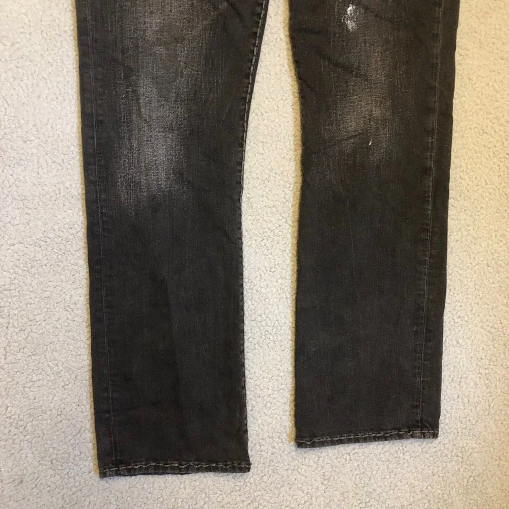 Vtg 2000s True Religion Ricky Black‎ Red Stitch Jeans Mens 38 Made in USA Y2K